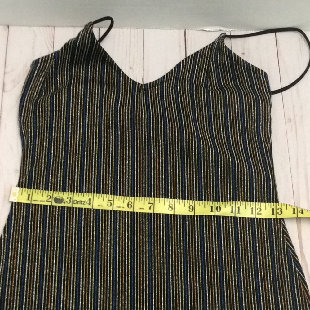 Metallic Vertically Striped MultiColor Body-con - Picture 7 of 14